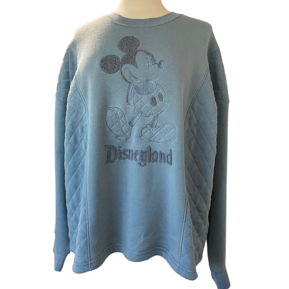 Disney Parks Mickey Embroidered Quilted Pullover for Women Size 1X- Blue  NEW